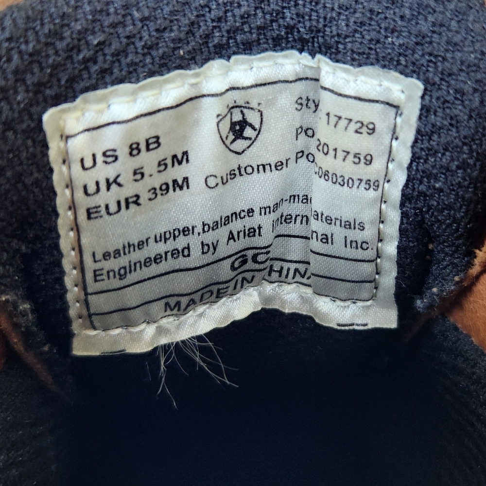 Ariat Brown Leather Lace-Up Boots - Picture 11 of 12